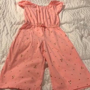 Cute jumpsuit! Coral & gold. Soft knit.